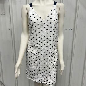 Ann Taylor LOFT Cream Polka Dot Dress
